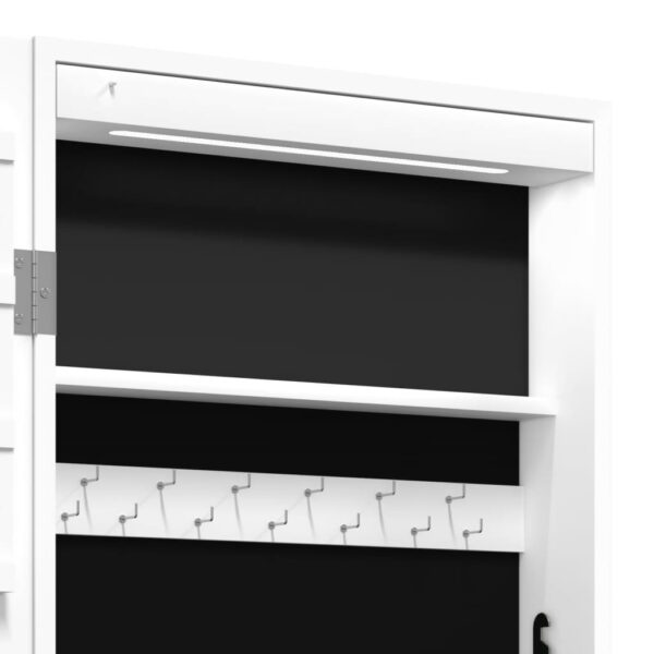 Móvel para joias de parede espelhado com luzes LED branco - Image 10