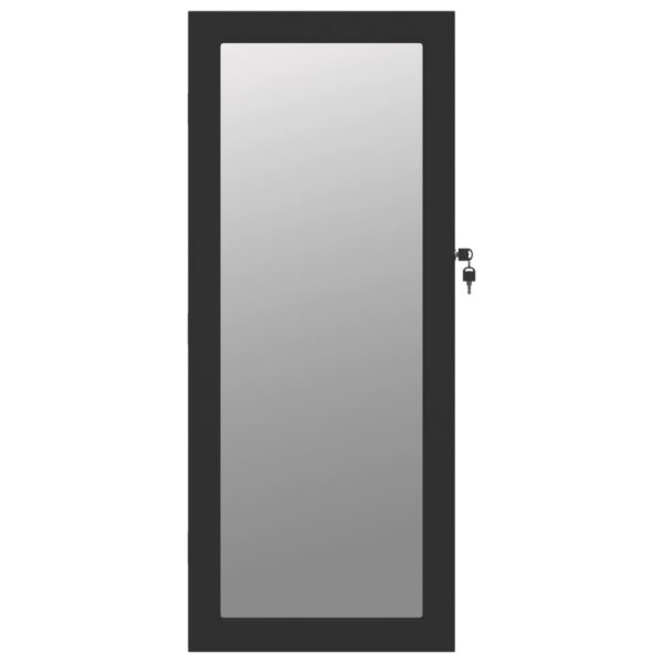 Móvel para joias de parede espelhado com luzes LED preto - Image 3