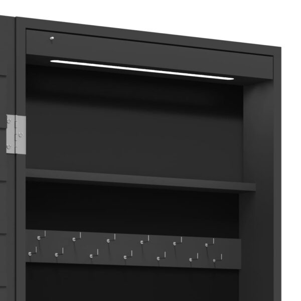 Móvel para joias de parede espelhado com luzes LED preto - Image 10