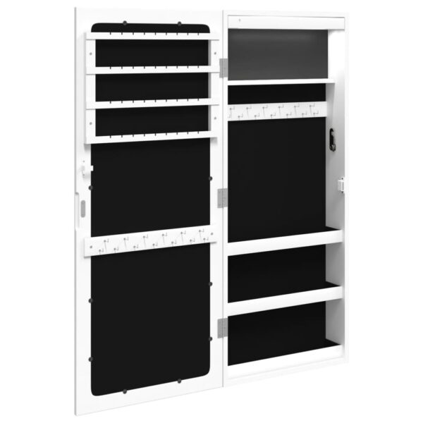 Móvel para joias de parede espelhado com luzes LED branco - Image 6