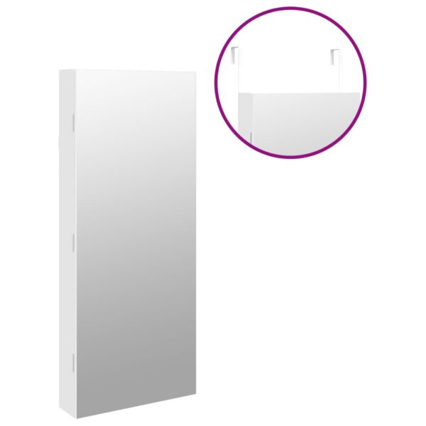 Móvel para joias de parede espelhado com luzes LED branco - Image 8