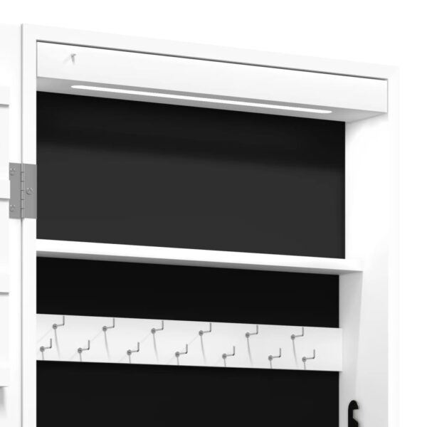 Móvel para joias de parede espelhado com luzes LED branco - Image 10