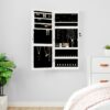 Móvel para joias de parede espelhado com luzes LED branco