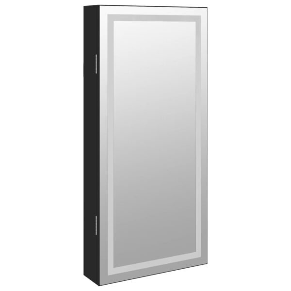 Móvel para joias de parede espelhado com luzes LED preto - Image 3