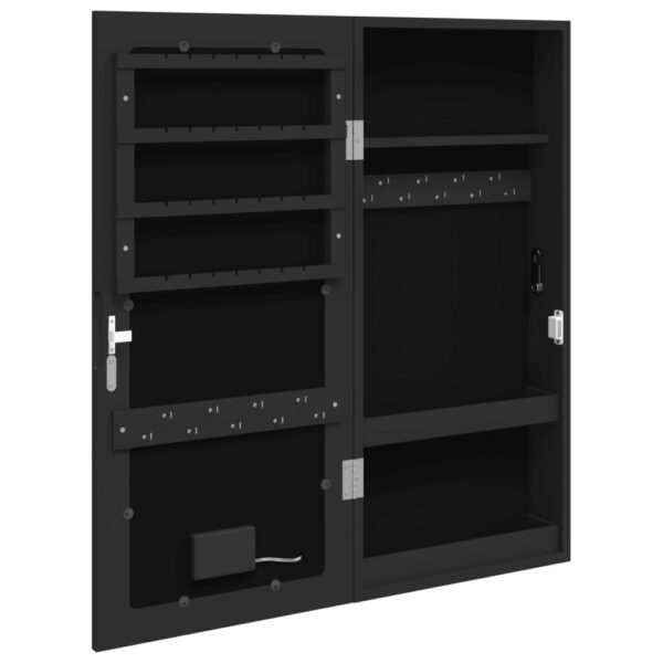 Móvel para joias de parede espelhado com luzes LED preto - Image 7