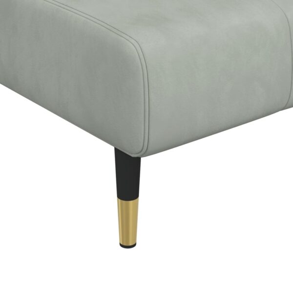 Chaise longue veludo cinzento-claro - Image 6