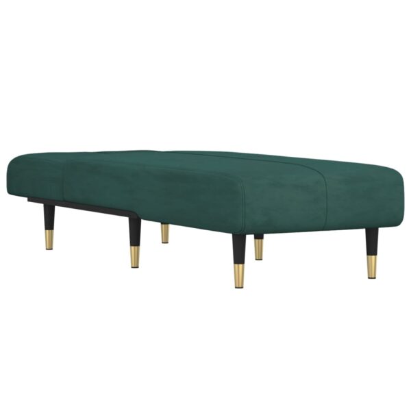Chaise longue veludo verde-escuro - Image 2