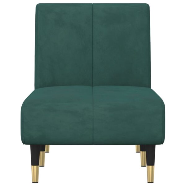 Chaise longue veludo verde-escuro - Image 3