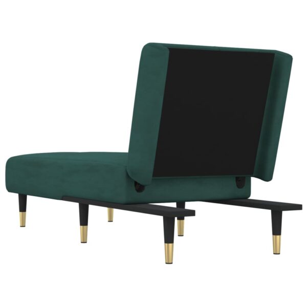 Chaise longue veludo verde-escuro - Image 4