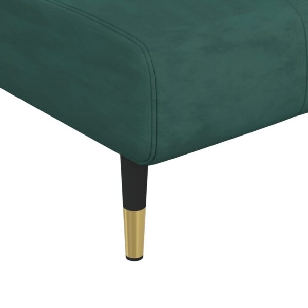Chaise longue veludo verde-escuro - Image 6