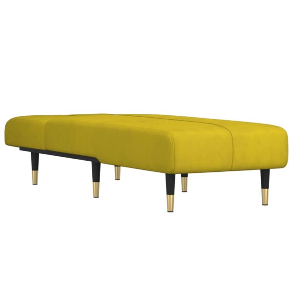 Chaise longue veludo amarelo - Image 2
