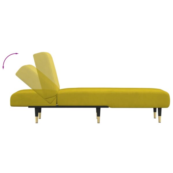 Chaise longue veludo amarelo - Image 5