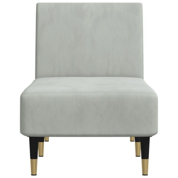 Chaise longue veludo cinzento-claro - Image 3