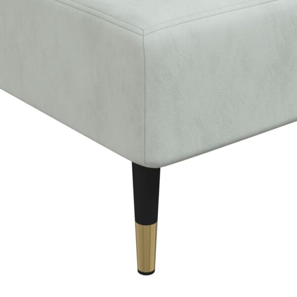 Chaise longue veludo cinzento-claro - Image 6