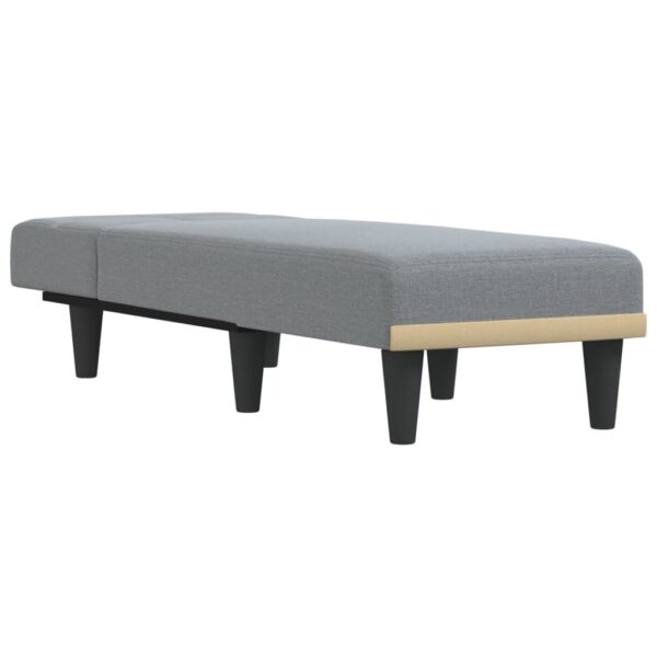 Chaise longue tecido cinzento-claro - Image 2