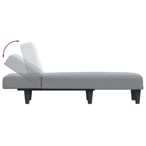 Chaise longue tecido cinzento-claro - Image 5