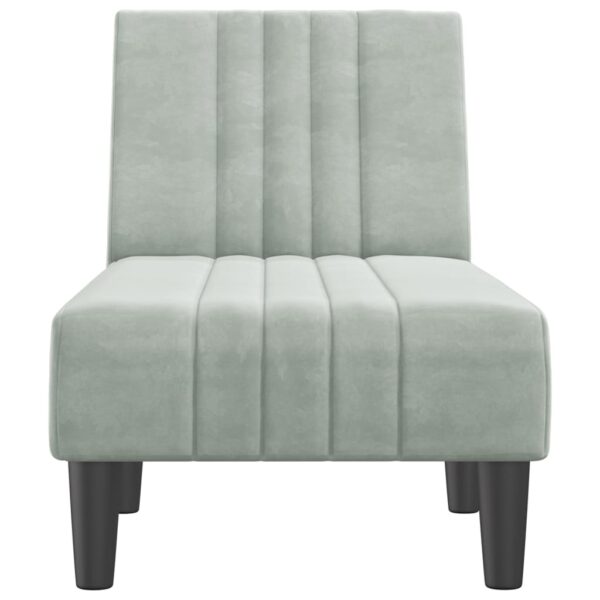 Chaise longue veludo cinzento-claro - Image 3