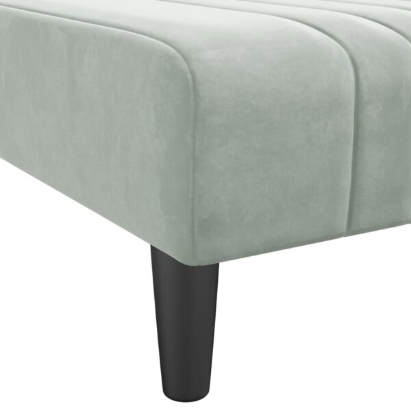 Chaise longue veludo cinzento-claro - Image 6