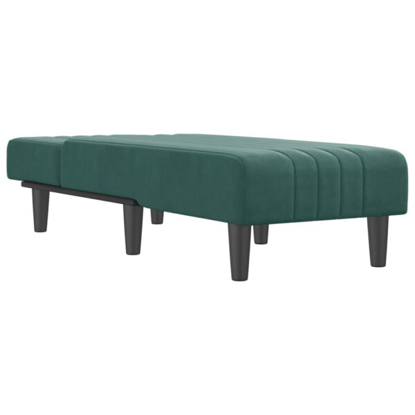 Chaise longue veludo verde-escuro - Image 2