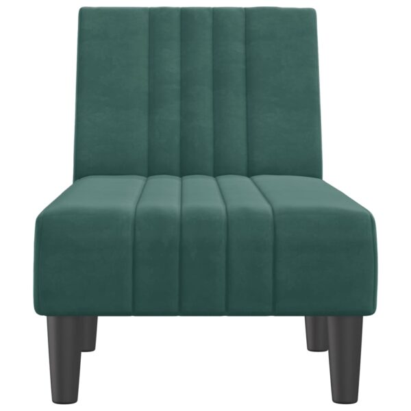 Chaise longue veludo verde-escuro - Image 3