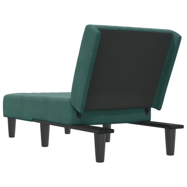 Chaise longue veludo verde-escuro - Image 4