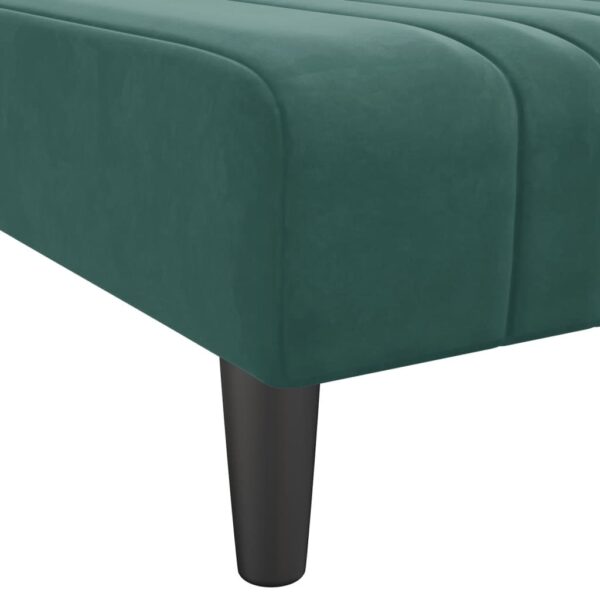 Chaise longue veludo verde-escuro - Image 6
