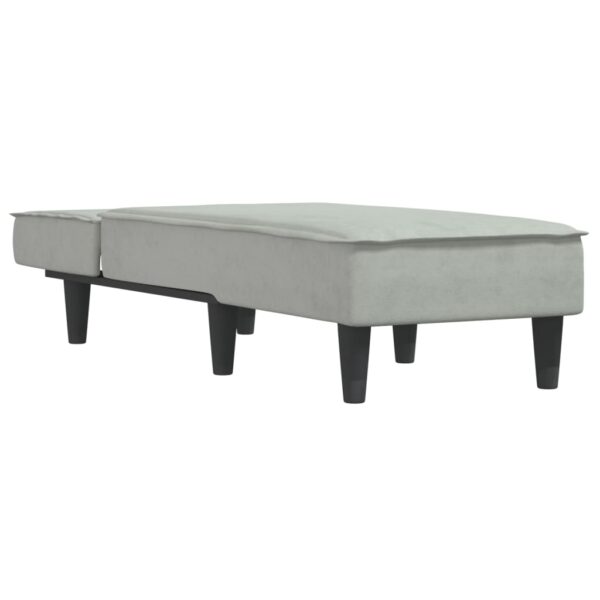 Chaise longue veludo cinzento-claro - Image 2