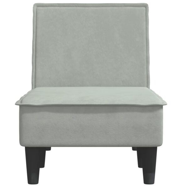 Chaise longue veludo cinzento-claro - Image 3