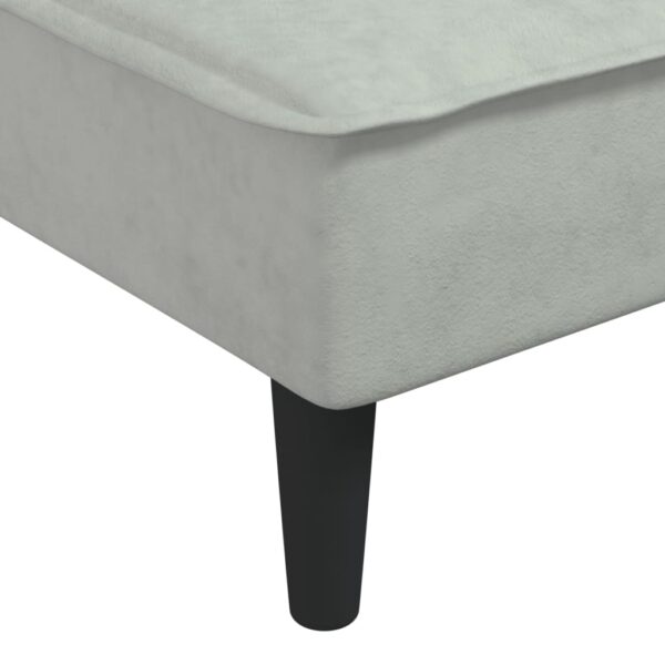 Chaise longue veludo cinzento-claro - Image 6