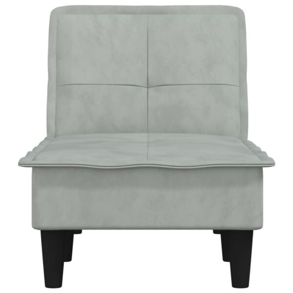 Chaise longue veludo cinzento-claro - Image 3