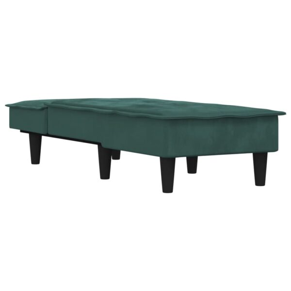Chaise longue veludo verde-escuro - Image 2