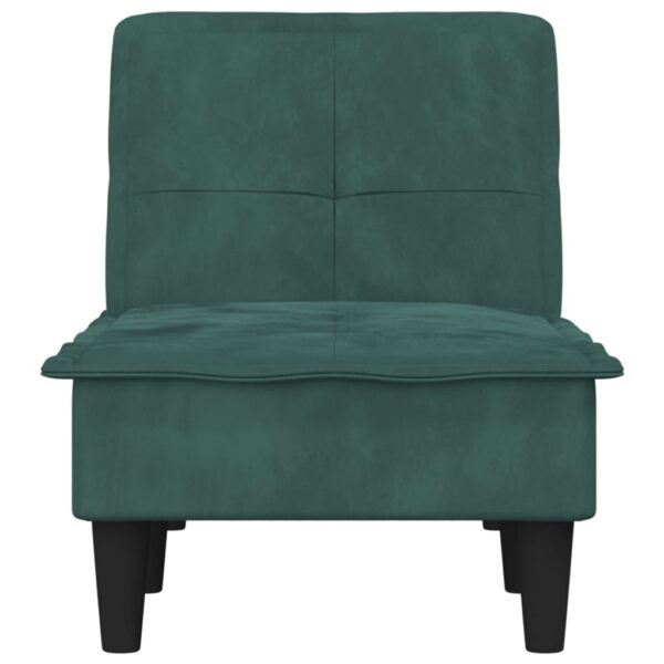 Chaise longue veludo verde-escuro - Image 3