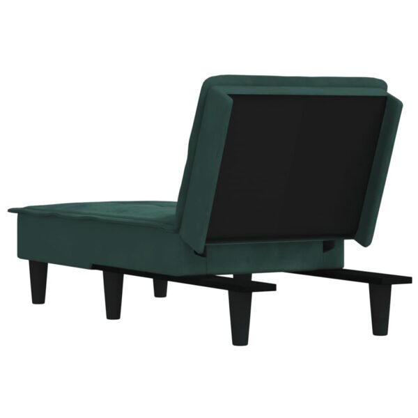 Chaise longue veludo verde-escuro - Image 4