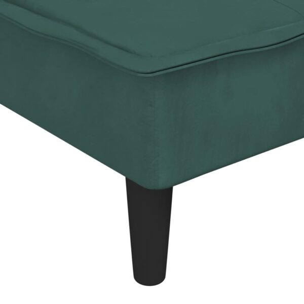 Chaise longue veludo verde-escuro - Image 6