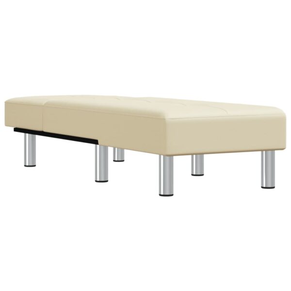 Chaise longue couro artificial cor creme - Image 2