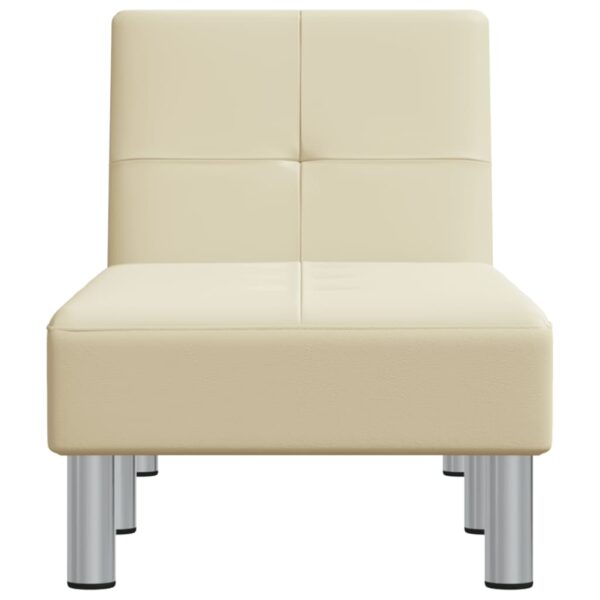 Chaise longue couro artificial cor creme - Image 3