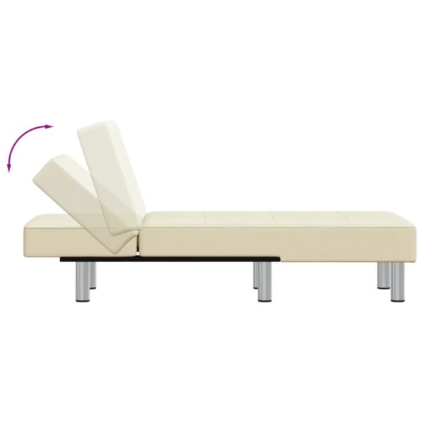 Chaise longue couro artificial cor creme - Image 5