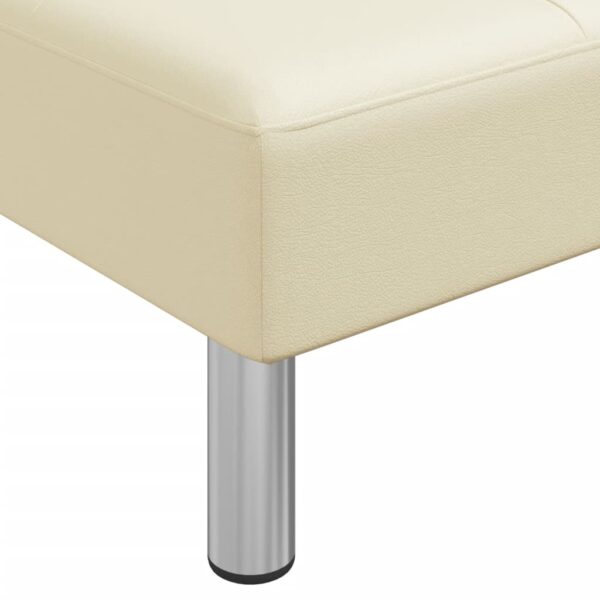 Chaise longue couro artificial cor creme - Image 6