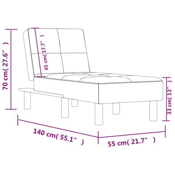 Chaise longue couro artificial cor creme - Image 8