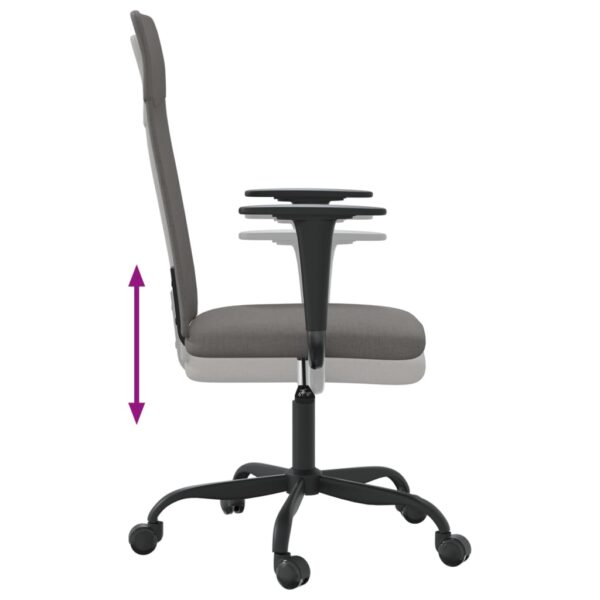 Cadeira de escritório altura regulável tecido cinzento-escuro - Image 5