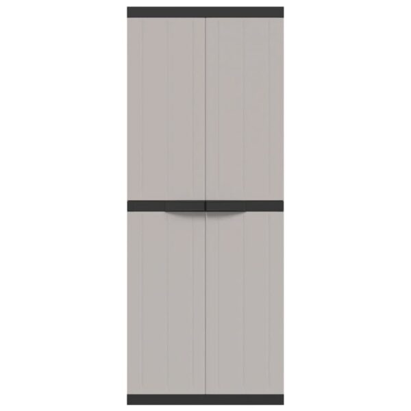 Móvel de arrumação para exterior 65x37x165 PP cinzento e preto - Image 3