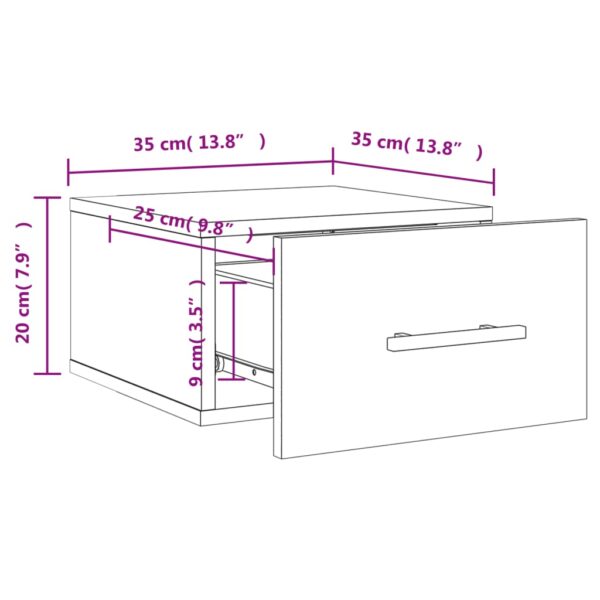 Mesa cabeceira montagem na parede 35x35x20 cm cinzento cimento - Image 11