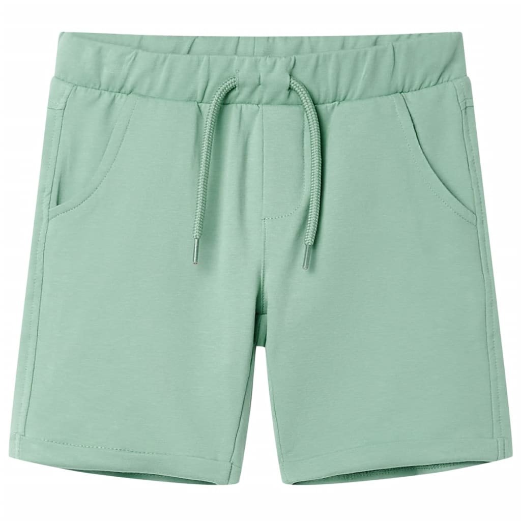 Calções de criança com cordão cor caqui-claro 104