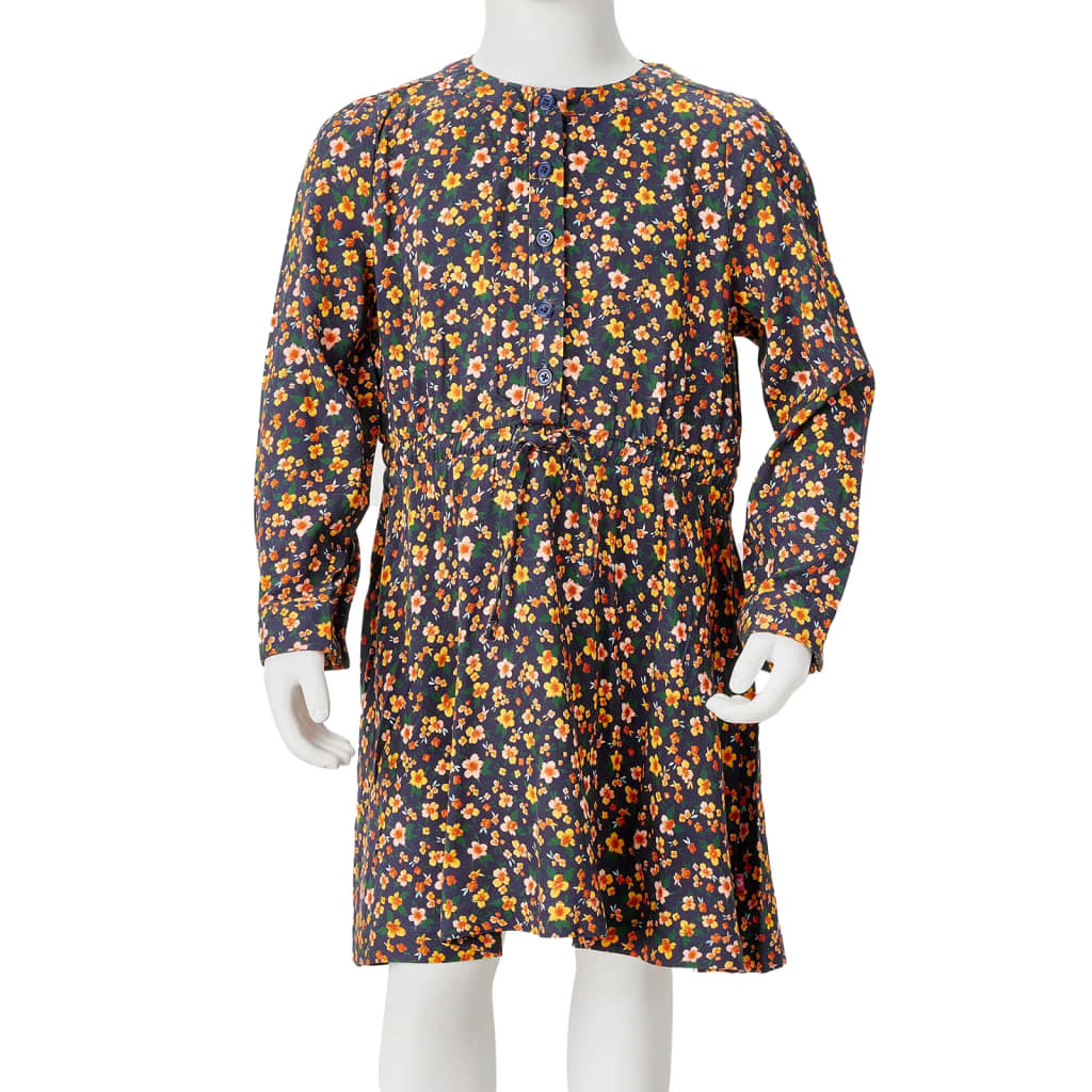 Vestido de manga comprida para criança azul-marinho 140 - Image 8