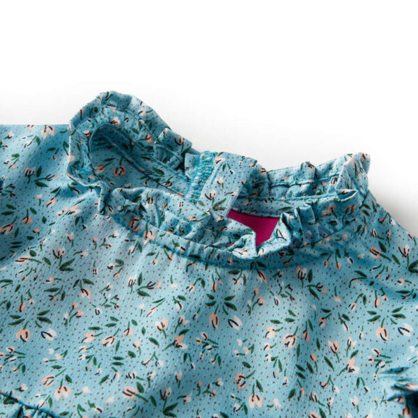 Vestido de manga comprida para criança azul 104 - Image 3