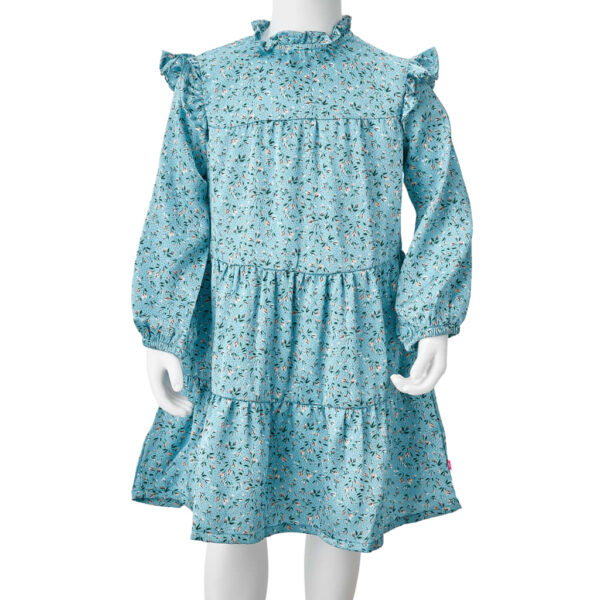 Vestido de manga comprida para criança azul 104 - Image 9