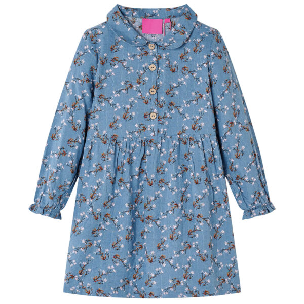 Vestido de manga comprida para criança azul-petróleo 116