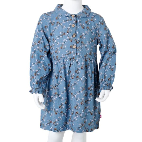 Vestido de manga comprida para criança azul-petróleo 116 - Image 8