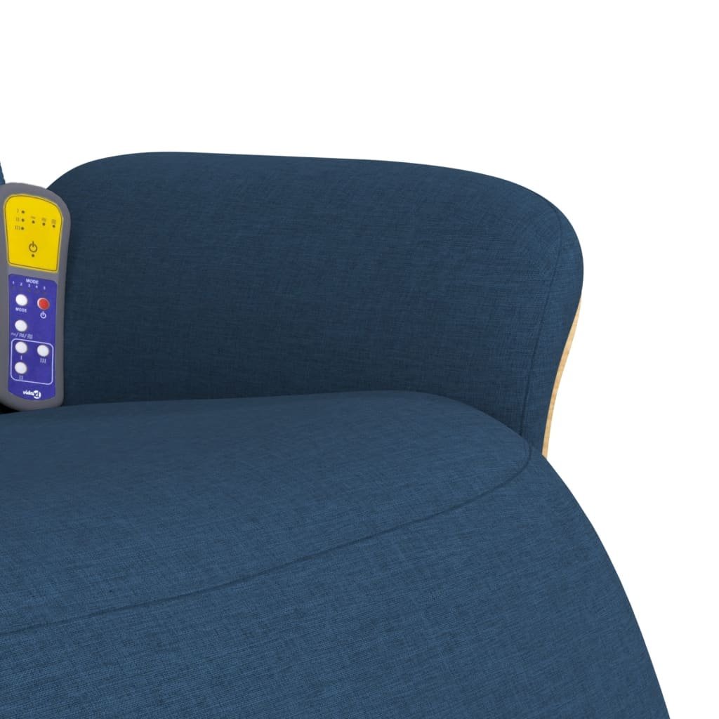 Cadeira de massagens reclinável c/ apoio de pés tecido azul - Image 7