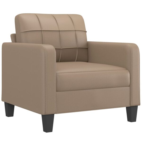 Poltrona com apoio de pés 60 cm couro artificial cappuccino - Image 3